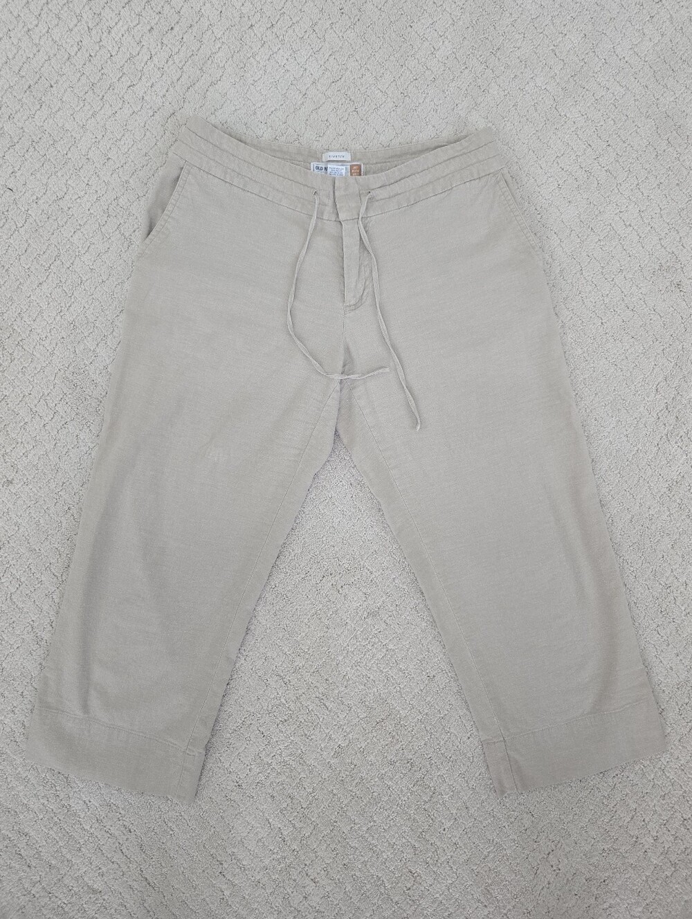 Vintage Old Navy Tan Linen  Crop Pants